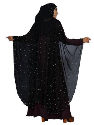 Dark-Violet Plain Lycra Burka 5
