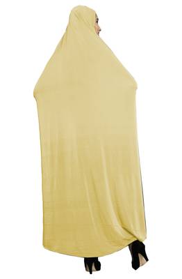 Cream Plain Lycra Burka 3