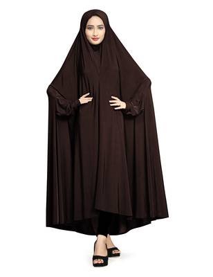 Brown Plain Lycra Burka 1