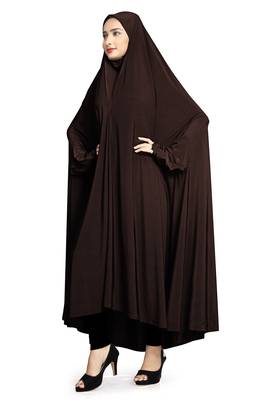 Brown Plain Lycra Burka 2