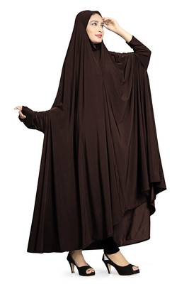 Brown Plain Lycra Burka 3