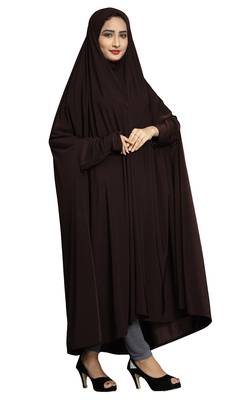 Brown Plain Lycra Burka 4