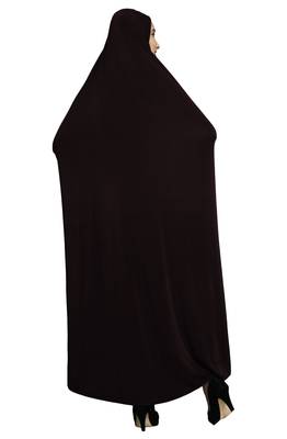 Brown Plain Lycra Burka 5