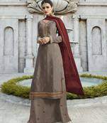 Grey Resham Embroidery Georgette Salwar