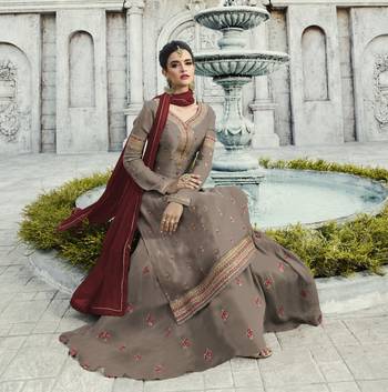 Grey Resham Embroidery Georgette Salwar 2