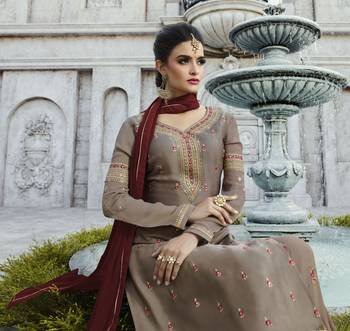 Grey Resham Embroidery Georgette Salwar 4
