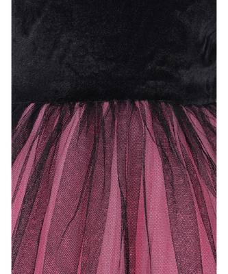 Pink Plain Net Kids Girl Gowns 2