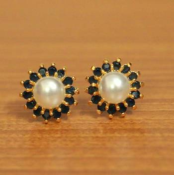 Blue sapphire  studs 1