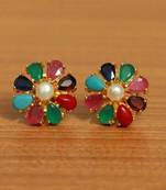 Multicolor Pearl Studs