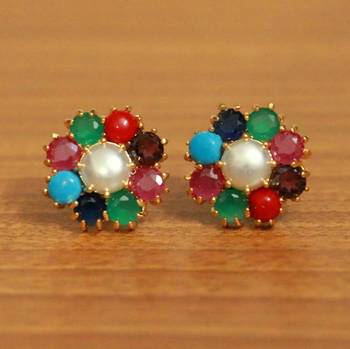 Multicolor Pearl Studs 1