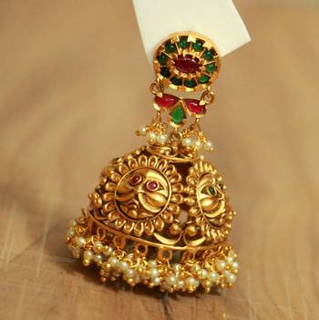 Gold Pearl Jhumkas 2