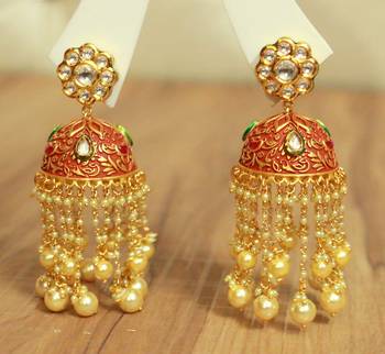 Red Pearl Jhumkas 1