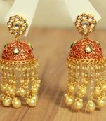Red Pearl Jhumkas
