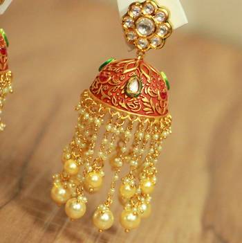 Red Pearl Jhumkas 2