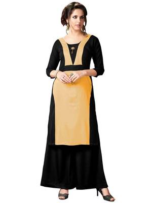 Black Printed Rayon Kurti 1