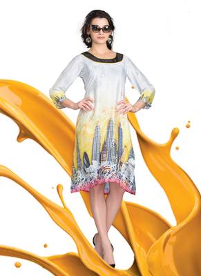 Multicolor Printed Satin Kurti 1
