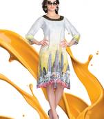 Multicolor Printed Satin Kurti