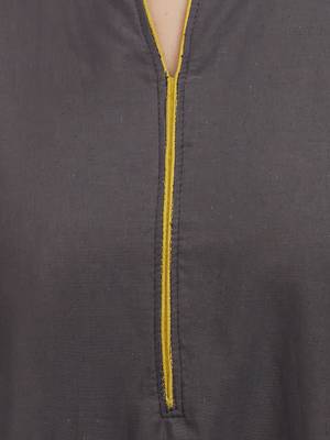 Yellow Plain Cotton Kurti 4