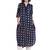 Navy-blue printed rayon kurti