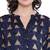 Navy-blue printed rayon kurti