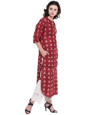 Coral printed rayon kurti 2