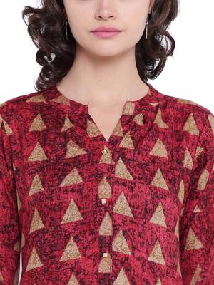 Coral printed rayon kurti 5