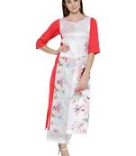 Peach printed rayon kurti