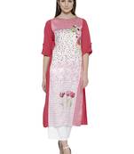 Peach printed rayon kurti