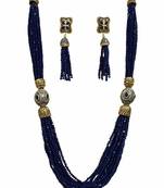 Blue Onyx Tanjore Necklace Women Sets