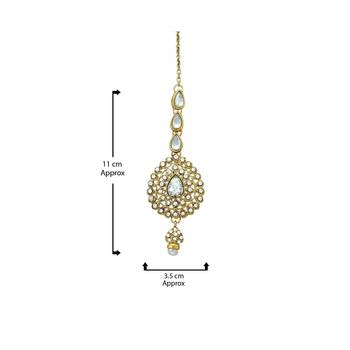 Gold plated stones kundans necklace earrings bollywood party necklace set 4