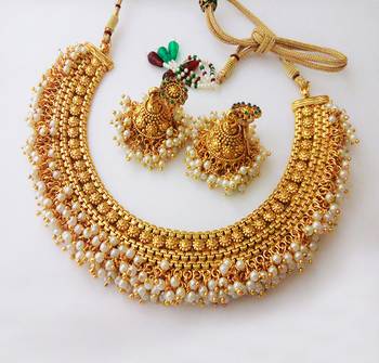 gold plated traditional necklace set 4