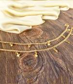 Gold Plated Ad Stone Box Minimal Anklets