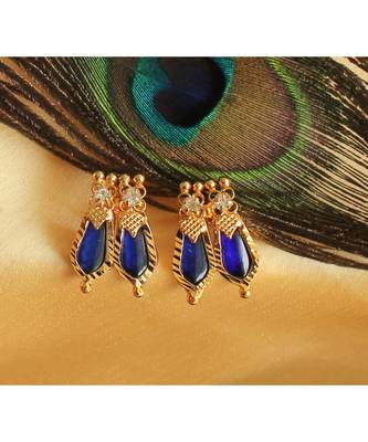 Beautiful Blue Nagapadam Palakka Designer Earrings 1