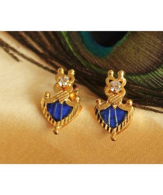 Beautiful Blue Palakka Designer Earrings 1