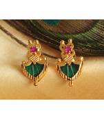 Beautiful Pink Green Palakka Designer Earrings