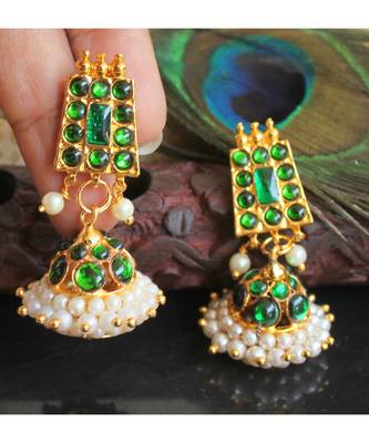 Beautiful Green Pearl Designer Jhumka 1