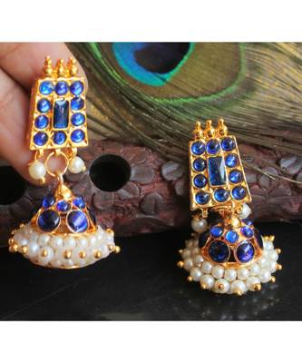 Beautiful Blue Pearl Designer Jhumka 1