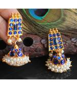 Beautiful Blue Pearl Designer Jhumka