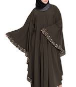 Olive Green Kashiboo Embroidered Kaftan Abaya With Hijab