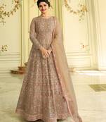 Beige Embroidered Heavy Anarkali Suit With Dupatta