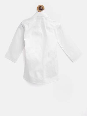 White Plain Cotton Boys Kurta Pyjama 3
