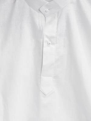White Plain Cotton Boys Kurta Pyjama 4