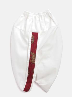 Pink Printed Art Silk Boys Dhoti Kurta 2