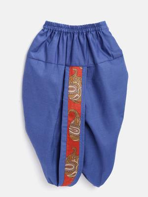 Orange Printed Art Silk Boys Dhoti Kurta 2