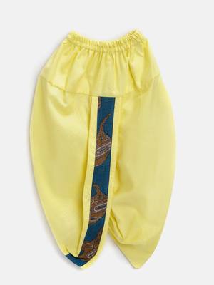 Blue Printed Art Silk Boys Dhoti Kurta 2