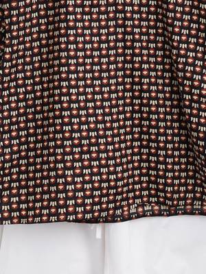 Brown Printed Cotton Boys Kurta Pyjama 4