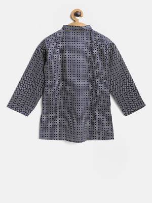 Blue Printed Cotton Boys Kurta Pyjama 3