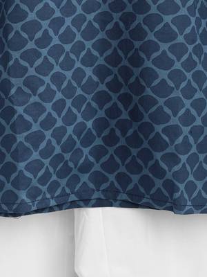 Blue Printed Cotton Boys Kurta Pyjama 4