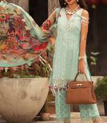 Noor By Sadia Asad Sky Blue embroidred lawn unstitched salwar with dupatta