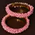 Baby Pink Beaded Gold Plated Pair of Bangles for Women